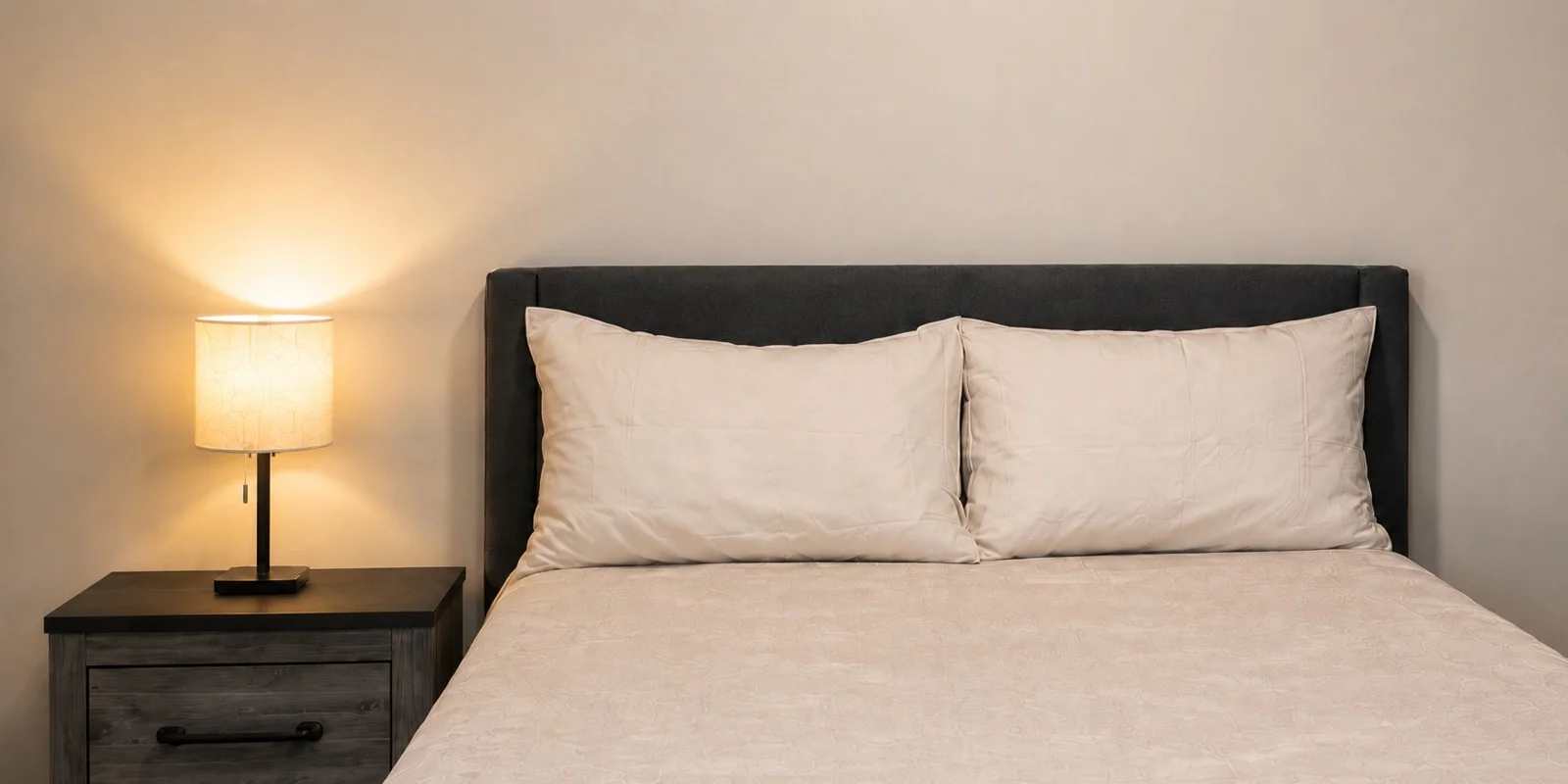 Modern guest room with queen bed