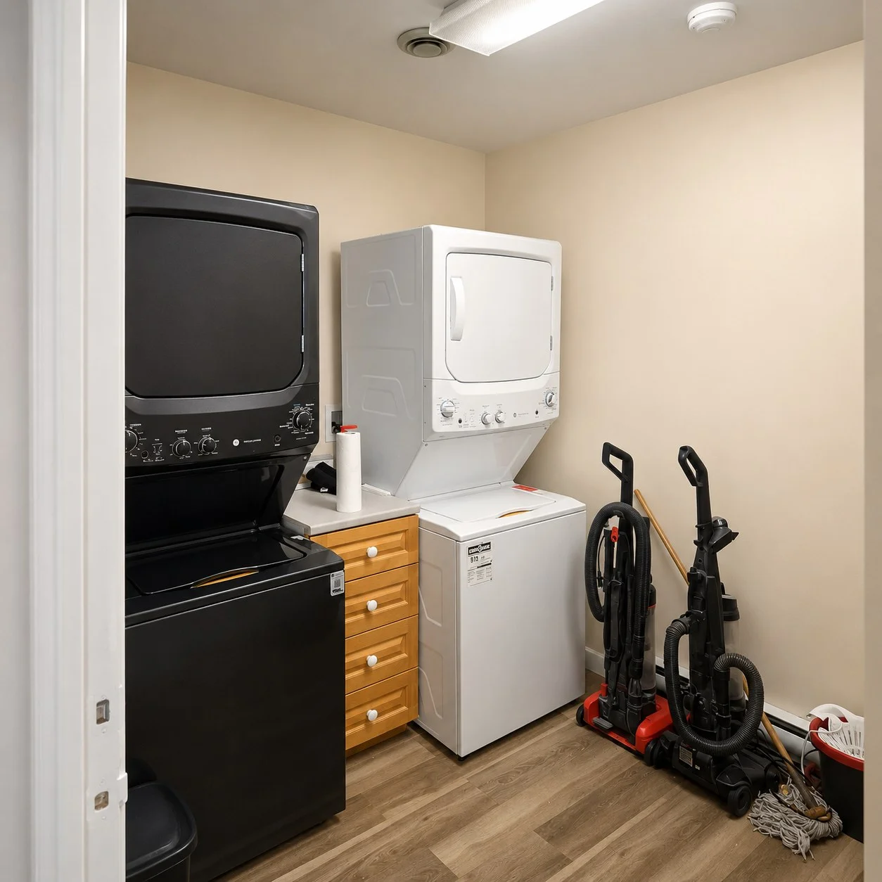 In-building laundry room with washers and dryers